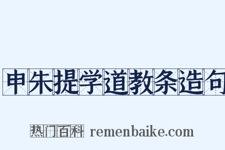 申朱提学道教条造句是什么意思的图片